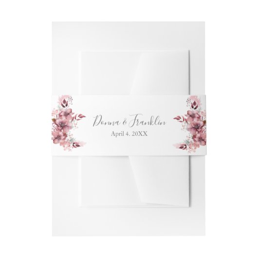 Moderne Dusty Rose Pink Wedding Einladungsbanderole (Vorderseite Beispiel)
