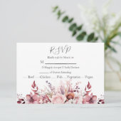 Moderne Dusty Rose Pink Wedding RSVP Karte (Stehend Vorderseite)