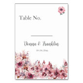 Moderne Dusty Rose Pink Wedding Tischnummer (Rückseite)