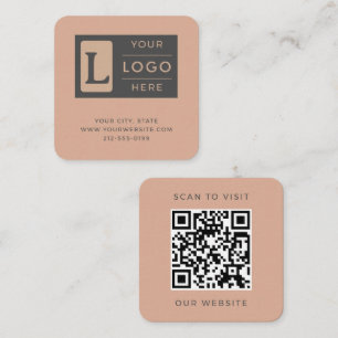 Moderne Dusty Rose QR-Code Minimalistisches benutz Quadratische Visitenkarte