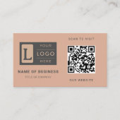 Moderne Dusty Rose QR-Code Minimalistisches benutz Visitenkarte (Vorderseite)
