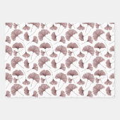 Moderne Dusty Rose Rosa Ginkgo Blattwerk Geschenkpapier Set (Vorderseite 2)