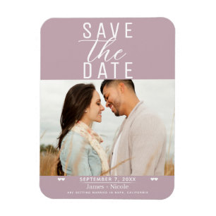 Moderne Dusty Rose Rosa Save the Date Hochzeitssti Magnet