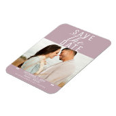 Moderne Dusty Rose Rosa Save the Date Hochzeitssti Magnet (Linke Seite)
