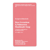 Moderne Dusty Rose Seifenverpackungs-Etikette (Vorne)