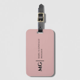 Moderne Dusty Rose Trendige Stilvolle Monogramm Gepäckanhänger