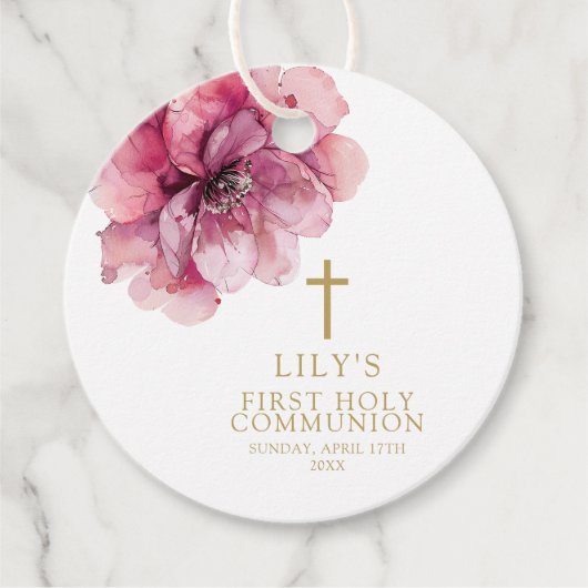 Moderne Dusty-Rose Wasserfarben Blumenkolonie Heil Geschenkanhänger (Vorderseite)