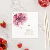 Moderne Dusty-Rose Wasserfarben Blumenkolonie Heil Serviette (Beispiel)