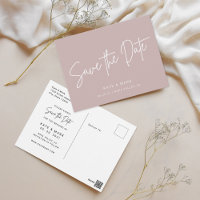 Moderne Dusty Rose Wedding Save the Date