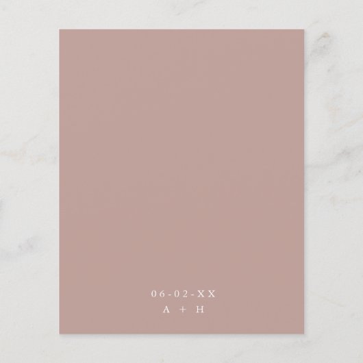 Moderne Dusty Wedding Einladung (Rückseite)