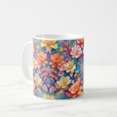 Moderne dynamische Blume Kunstmuster Kaffeetasse (Vorderseite Links)