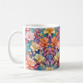 Moderne dynamische Blume Kunstmuster Kaffeetasse (Links)