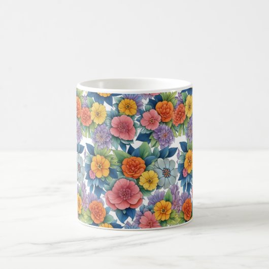 Moderne dynamische Blume Kunstmuster Kaffeetasse (Mittel)