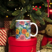 Moderne dynamische Blume Kunstmuster Kaffeetasse