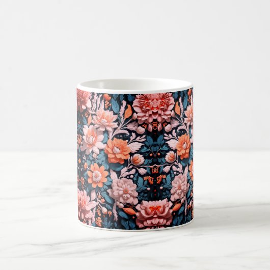 Moderne dynamische Boho Blume Kunstmuster Kaffeetasse (Mittel)