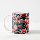 Moderne dynamische Boho Blume Kunstmuster Kaffeetasse (Links)