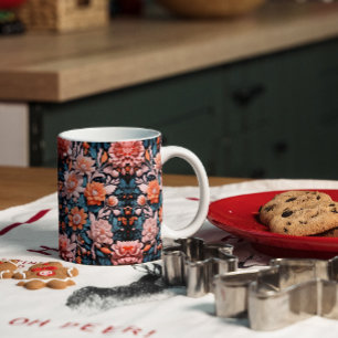 Moderne dynamische Boho Blume Kunstmuster Kaffeetasse