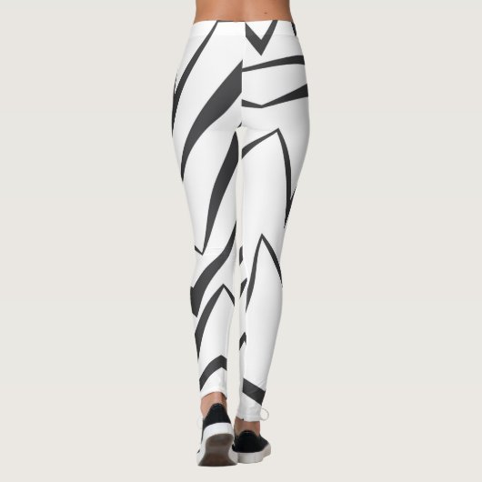 Moderne, dynamische, einfache, mutige abstrakte Gr Leggings (Rückseite)
