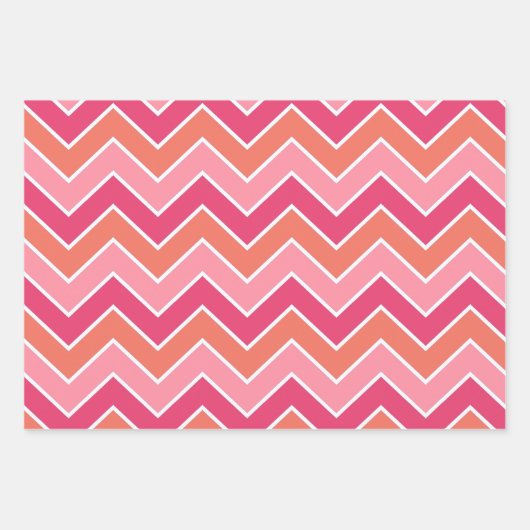 Moderne, dynamische Zigzag Zickzack Classic Karier Geschenkpapier Set (Vorderseite 2)