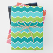Moderne, dynamische Zigzag Zickzack Classic Karier Geschenkpapier Set (Beispiel)