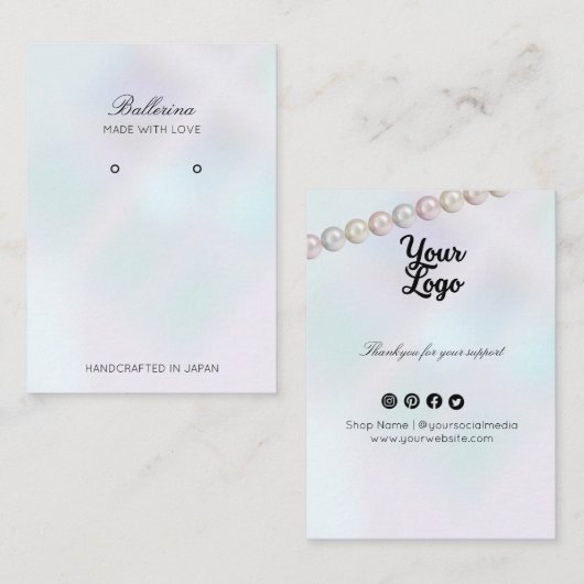 Moderne Earring Card Business Card Visitenkarte (Vorne/Hinten)