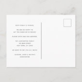 Moderne Earth Tone Minimalistische Typografie Ankündigungspostkarte (Rückseite)