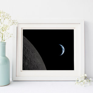 Moderne Earthset-Weltraum-Foto 10x8 Poster