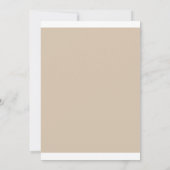 Moderne Earthy Beige Elegante Hochzeit Einladung (Rückseite)