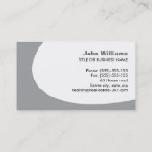 Moderne Echtzeit-Echtzeit-Anwesen-Graukarte Visitenkarte (Rückseite)