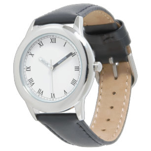 Moderne Edelstahl-Uhr für Kinder in Schwarz Armbanduhr