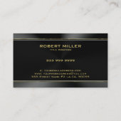 Moderne Edelstahl- und Goldakzente Visitenkarte (Rückseite)