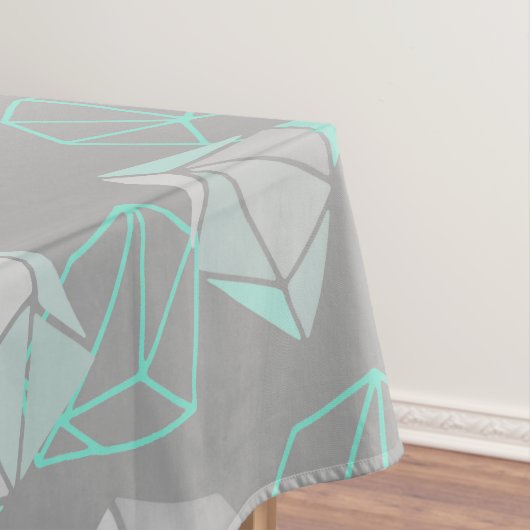 Moderne Edelsteine Muster Gray & Aqua Tischdecke (Beispiel)