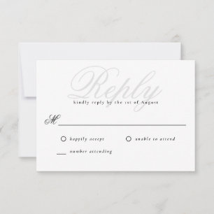 Moderne Edge-Elegant-Minimal-Monogram-Hochzeit RSVP Karte