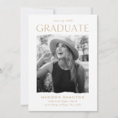 Moderne Edge Gold Foto Graduation Party Einladung (Vorderseite)