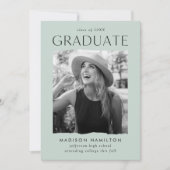 Moderne Edge Mint Foto Graduation Party Einladung (Vorderseite)