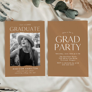 Moderne Edge Toffee Foto Graduation Party Einladung