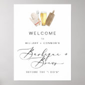 Moderne Edgy Probe Kalligraphie GRILLEN & Brews Poster (Vorne)