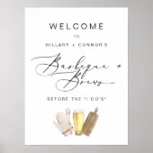 Moderne Edgy Probe Kalligraphie GRILLEN & Brews-Ze Poster (Vorne)