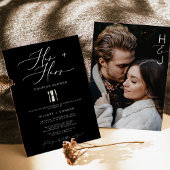 Moderne Edgy Seine & Hers Calligraphy Couples Dusc Einladung