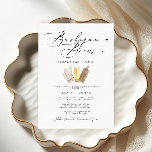 Moderne Edgy Seine & Hers Calligraphy GRILLEN & Br Einladung