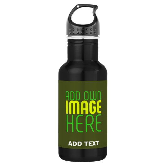 MODERNE EDITABLE ARMY GREEN IMAGE TEMPLATE EDELSTAHLFLASCHE (Vorderseite)