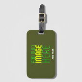 MODERNE EDITABLE ARMY GREEN IMAGE TEMPLATE GEPÄCKANHÄNGER (Vorderseite Vertikal)