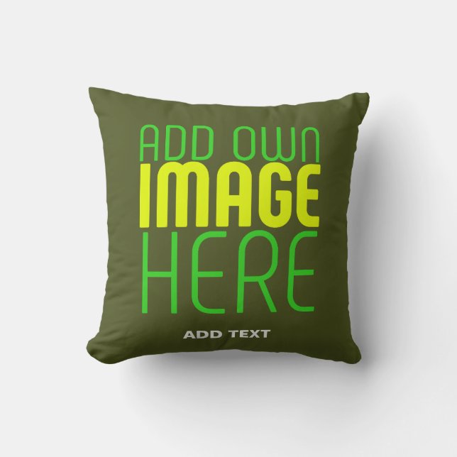 MODERNE EDITABLE ARMY GREEN IMAGE TEMPLATE KISSEN (Vorderseite)