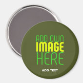 MODERNE EDITABLE ARMY GREEN IMAGE TEMPLATE MAGNET (Vorderseite/Rückseite)