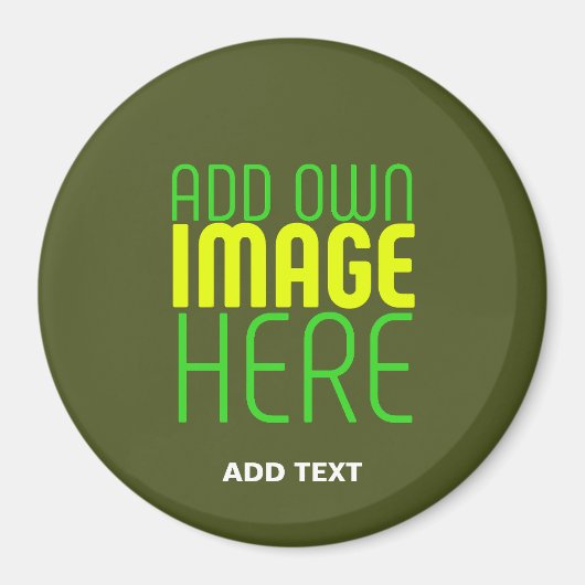 MODERNE EDITABLE ARMY GREEN IMAGE TEMPLATE MAGNET (Vorne)