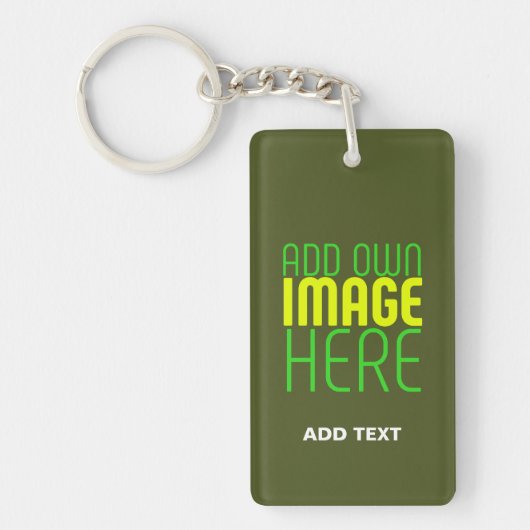 MODERNE EDITABLE ARMY GREEN IMAGE TEMPLATE SCHLÜSSELANHÄNGER (Vorderseite)