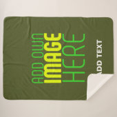 MODERNE EDITABLE ARMY GREEN IMAGE TEMPLATE SHERPADECKE (Vorderseite (Horizontal))