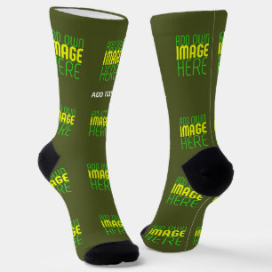 MODERNE EDITABLE ARMY GREEN IMAGE TEMPLATE SOCKEN