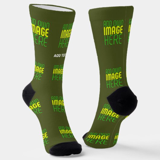 MODERNE EDITABLE ARMY GREEN IMAGE TEMPLATE SOCKEN (Gewinkelt)