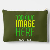 MODERNE EDITABLE ARMY GREEN IMAGE TEMPLATE ZUBEHÖRTASCHE (Rückseite)